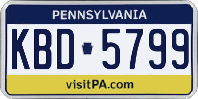 PA license plate KBD5799