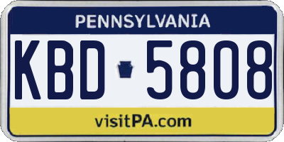 PA license plate KBD5808