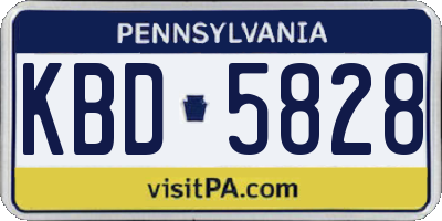 PA license plate KBD5828