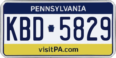 PA license plate KBD5829