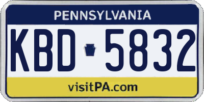 PA license plate KBD5832