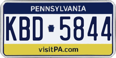 PA license plate KBD5844