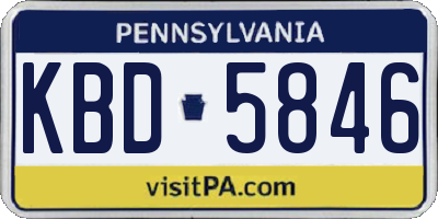 PA license plate KBD5846