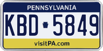 PA license plate KBD5849