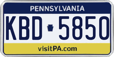 PA license plate KBD5850