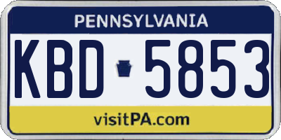 PA license plate KBD5853