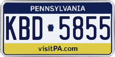 PA license plate KBD5855