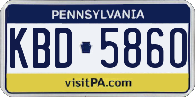 PA license plate KBD5860