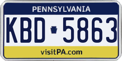 PA license plate KBD5863