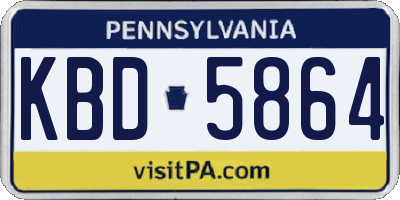 PA license plate KBD5864
