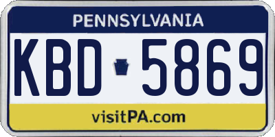 PA license plate KBD5869