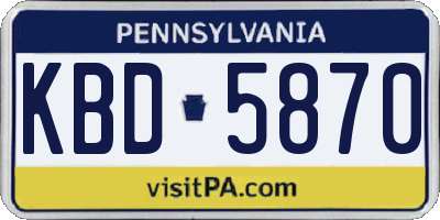 PA license plate KBD5870