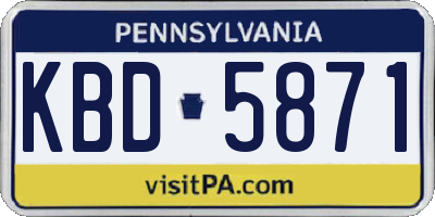 PA license plate KBD5871