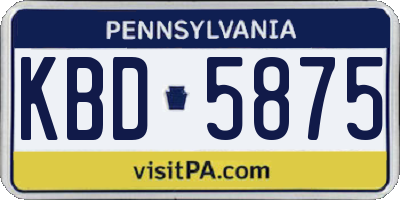 PA license plate KBD5875