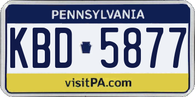 PA license plate KBD5877
