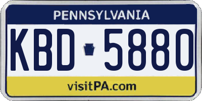 PA license plate KBD5880