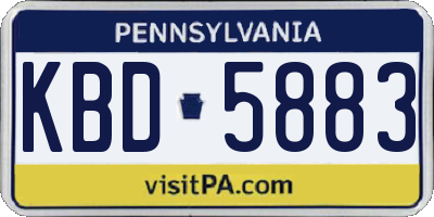 PA license plate KBD5883