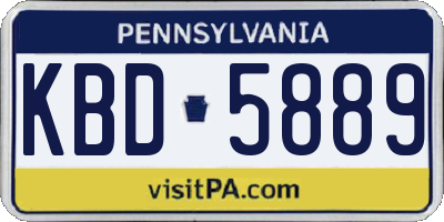 PA license plate KBD5889