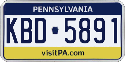 PA license plate KBD5891