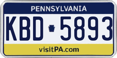 PA license plate KBD5893