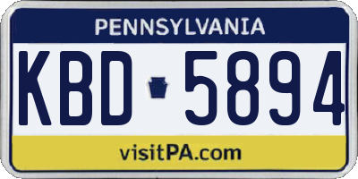 PA license plate KBD5894
