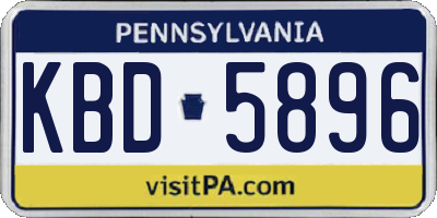PA license plate KBD5896
