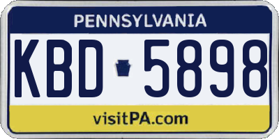 PA license plate KBD5898