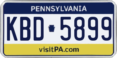 PA license plate KBD5899