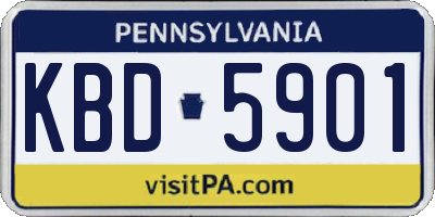 PA license plate KBD5901