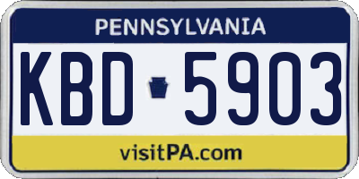 PA license plate KBD5903