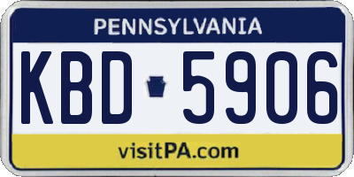 PA license plate KBD5906