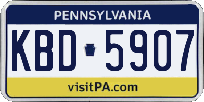 PA license plate KBD5907