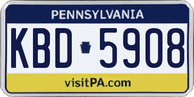 PA license plate KBD5908