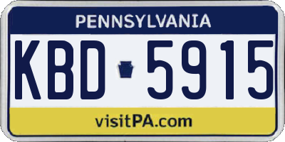 PA license plate KBD5915
