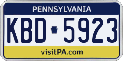 PA license plate KBD5923