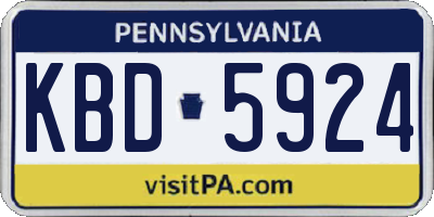 PA license plate KBD5924