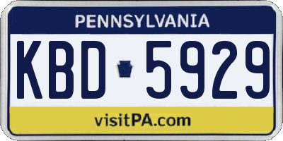 PA license plate KBD5929