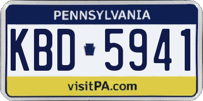 PA license plate KBD5941