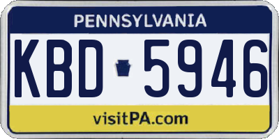 PA license plate KBD5946