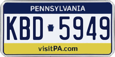 PA license plate KBD5949