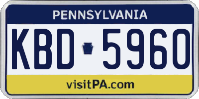 PA license plate KBD5960