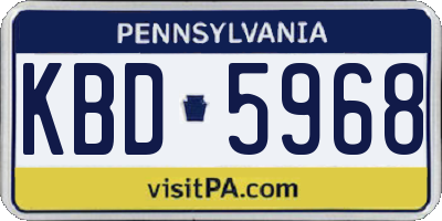 PA license plate KBD5968
