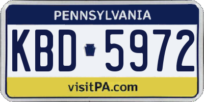 PA license plate KBD5972