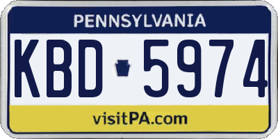 PA license plate KBD5974