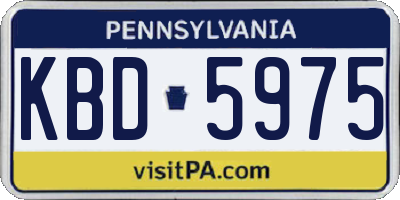 PA license plate KBD5975