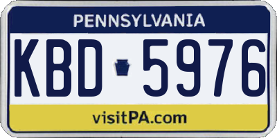 PA license plate KBD5976