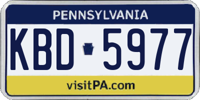PA license plate KBD5977