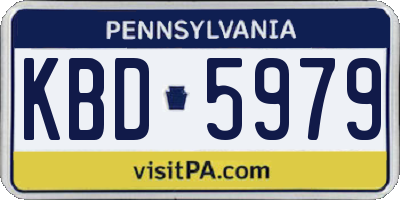 PA license plate KBD5979