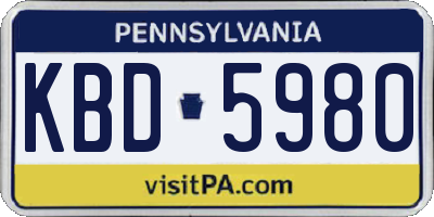 PA license plate KBD5980