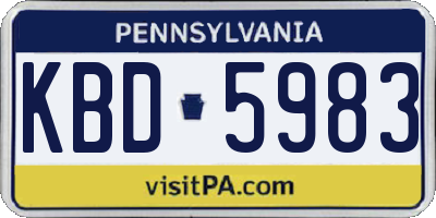 PA license plate KBD5983